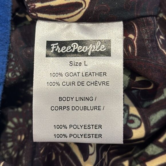 NWT BLUE Free People Drapey Suede Moto Jacket Large - Picture 13 of 16